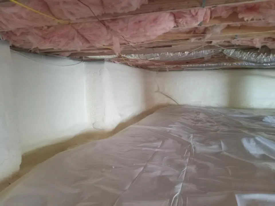 Crawl space encapsulation with closed-cell spray foam for Metal Roof Coating in Overland Park